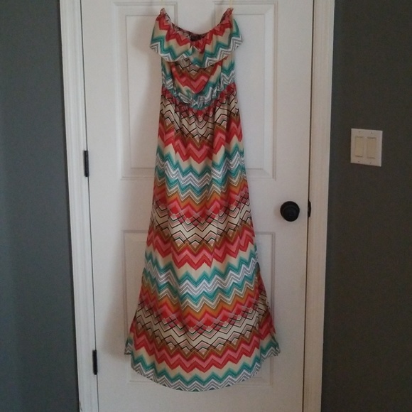 Dresses & Skirts - Multi Color Strapless Maxi Dress